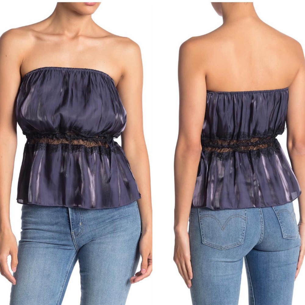 Free People Lace Trim Tube Top